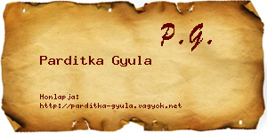 Parditka Gyula névjegykártya