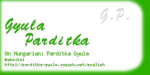 gyula parditka business card